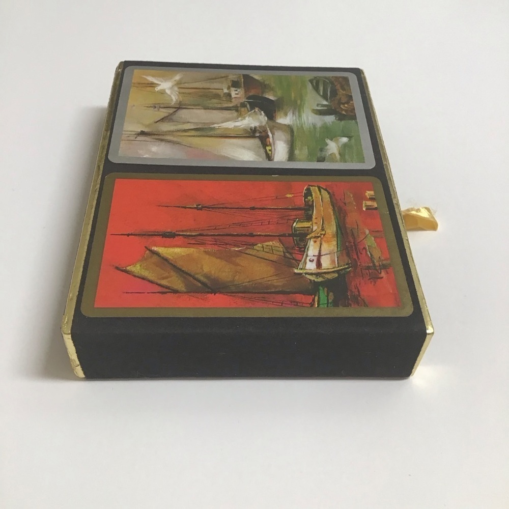 Congress Mid Century Playing Cards 2 Deck SET Sailing Ships 1 SEALED Vintage EUC - Picture 10 of 13